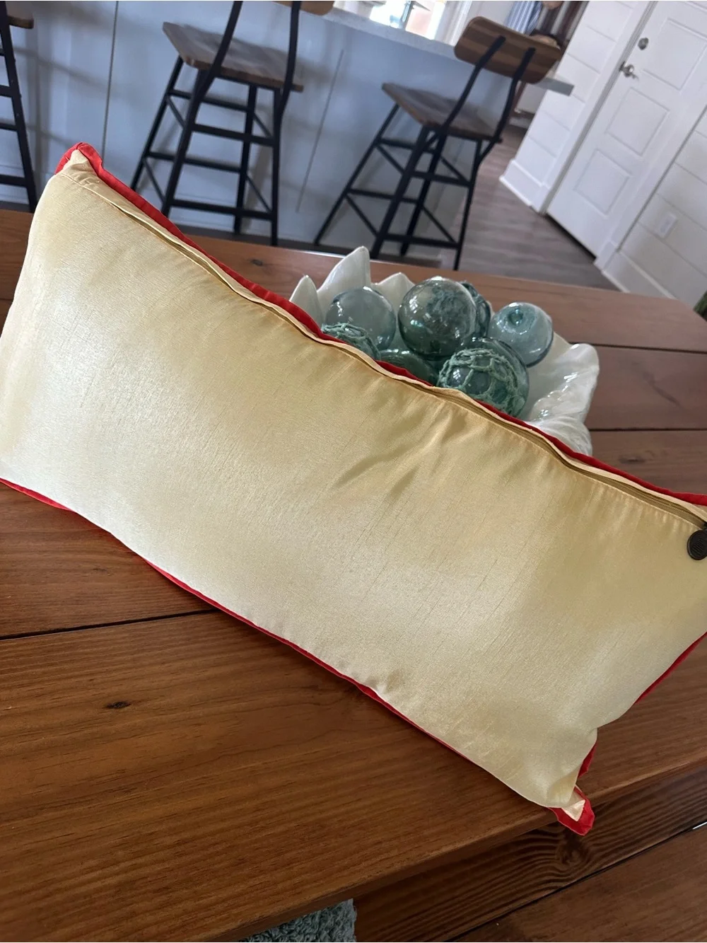 Pier 1 Embroidered Floral Lumbar Pillow